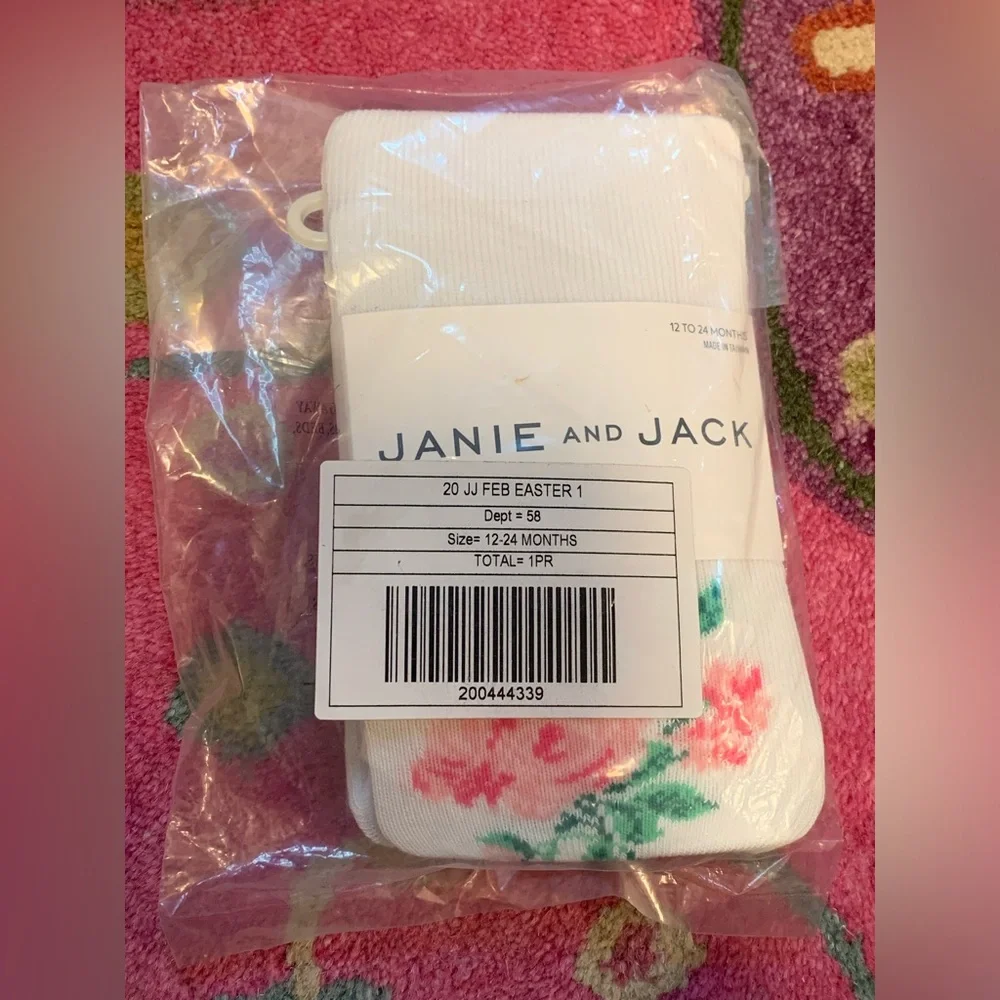 NWT JANIE AND JACK FLORAL KNIT TIGHTS